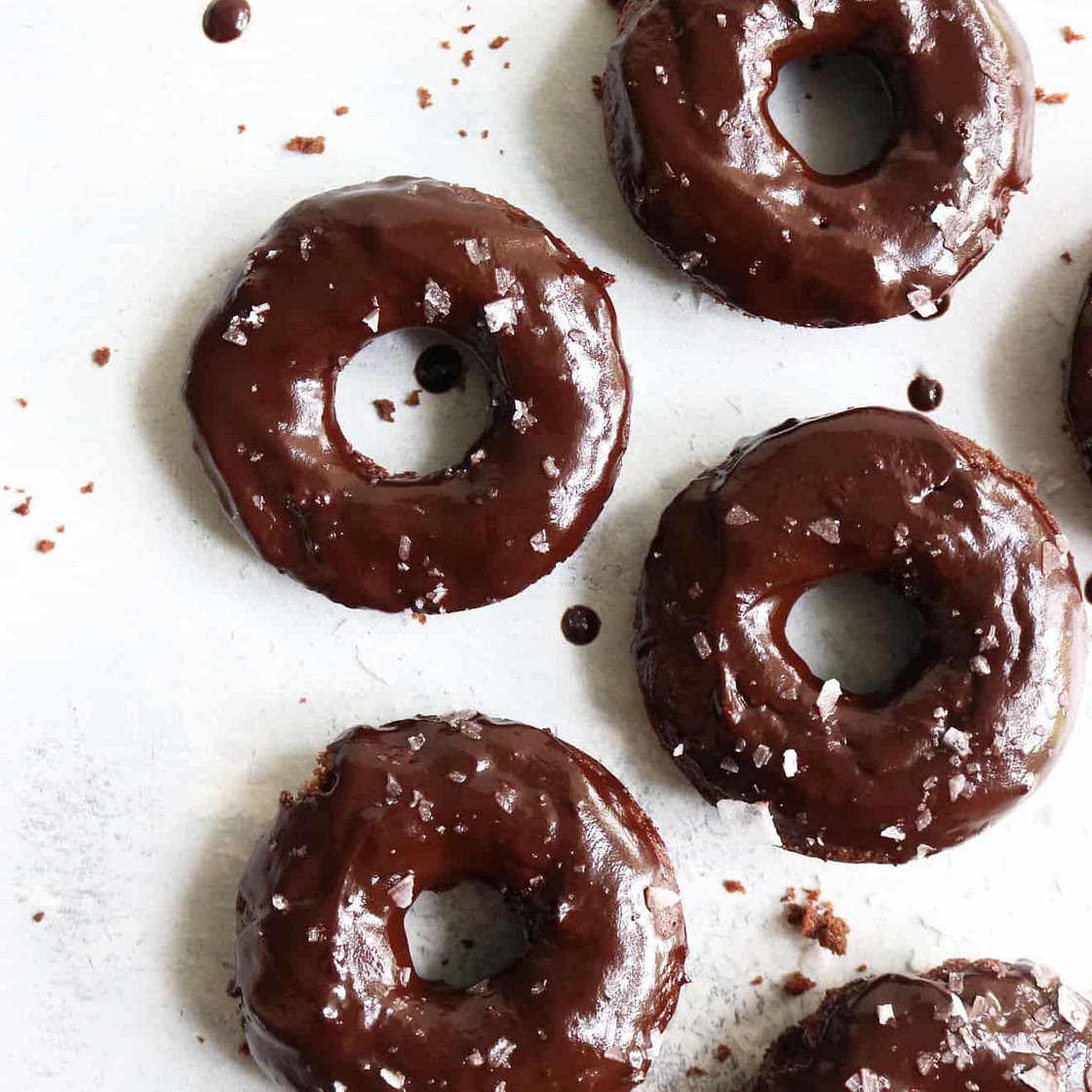 Chocolate Glazed Cake Donuts