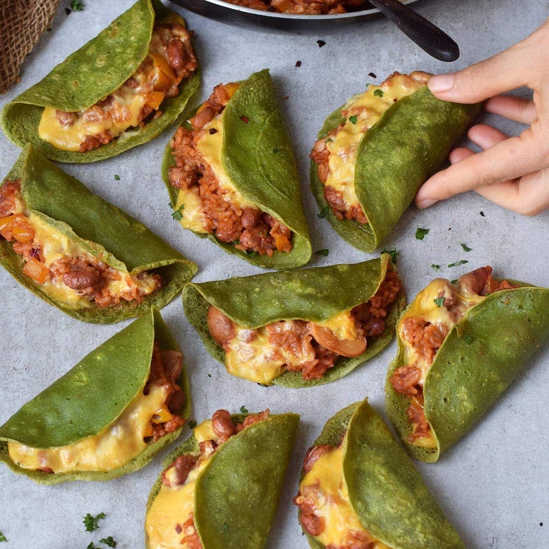 Crispy Spinach Tacos