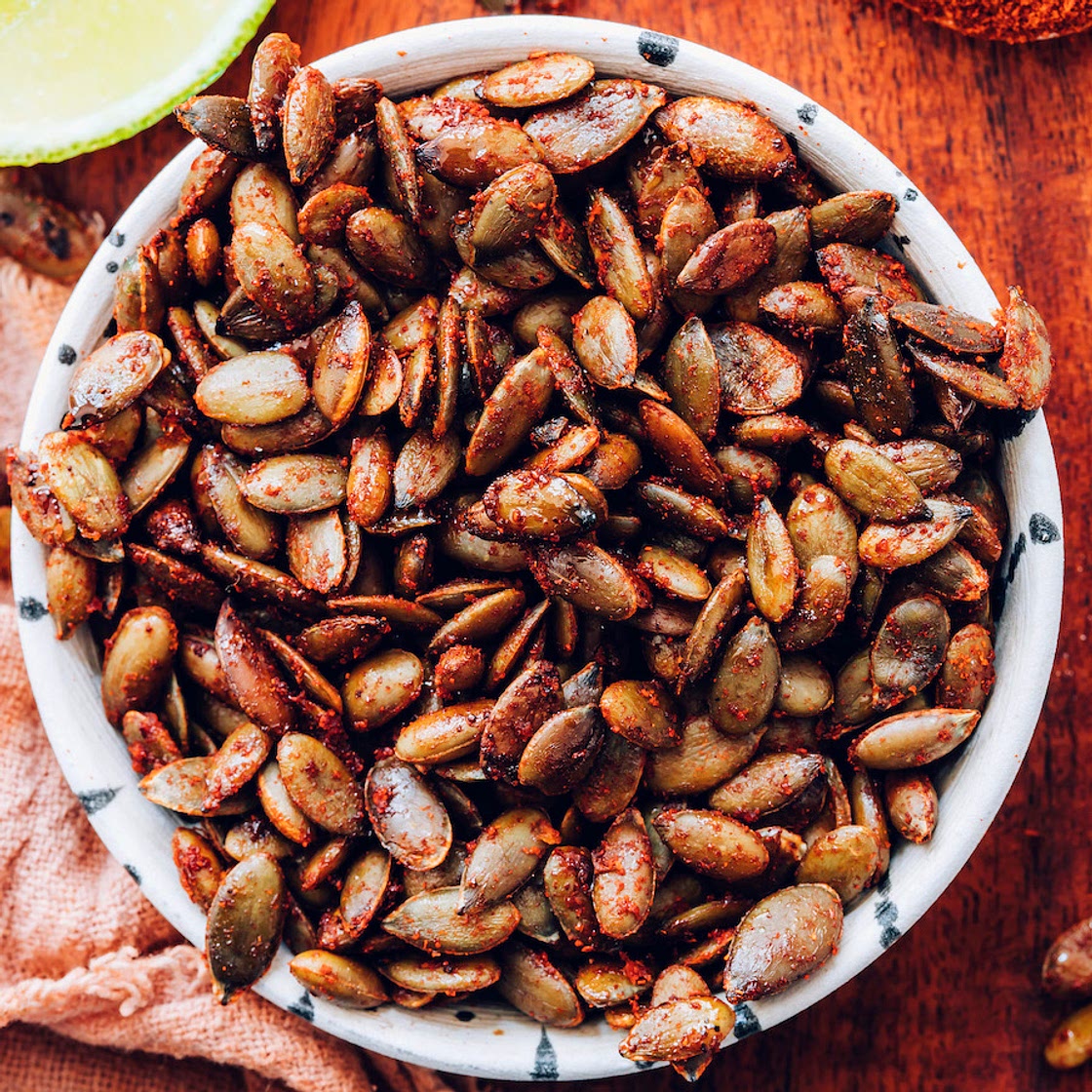 Chili Lime Roasted Pepitas (5 Ingredients!)