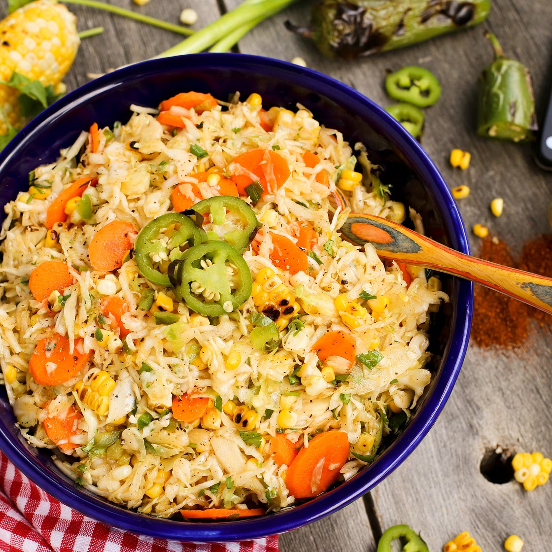 Grilled Corn and Jalapeno Slaw