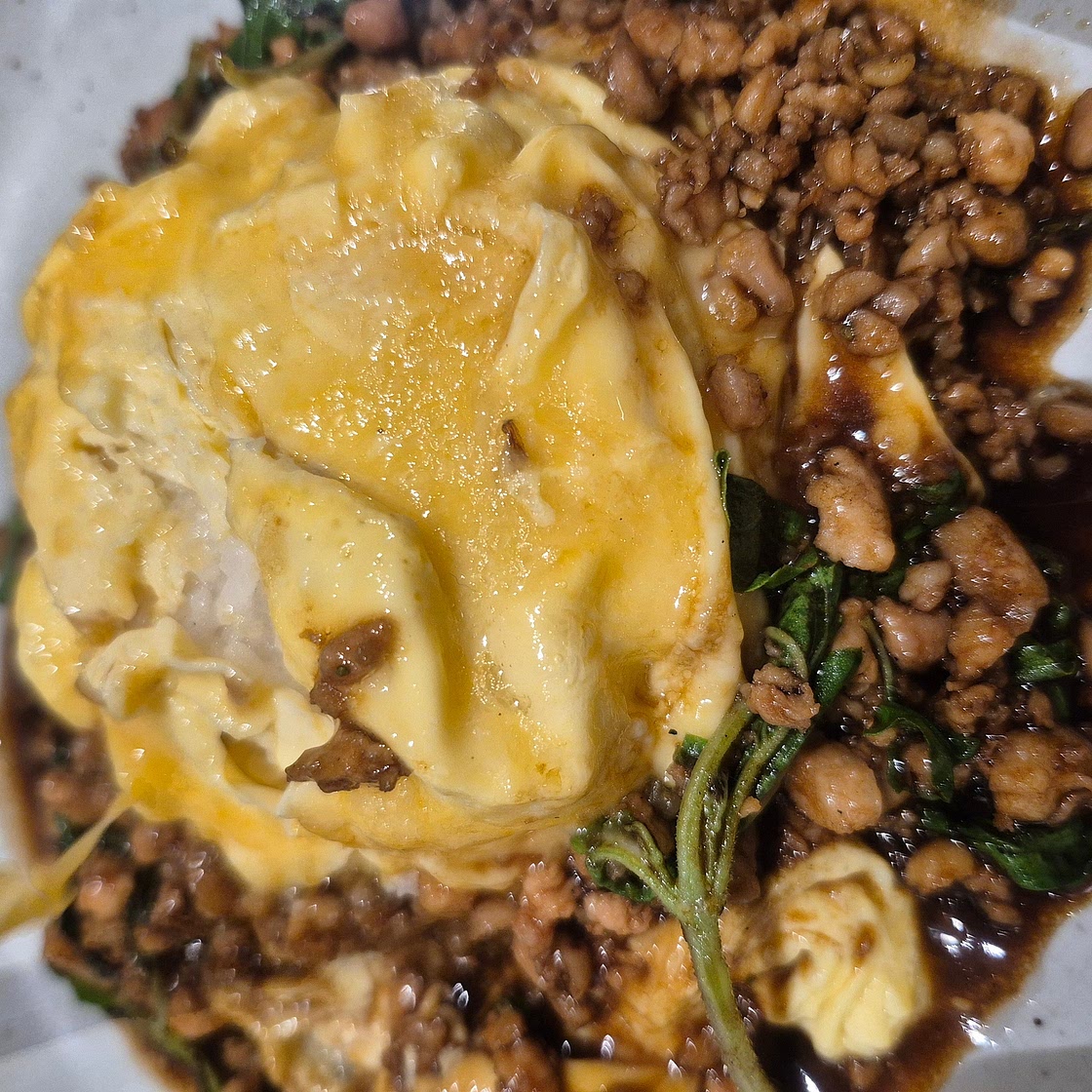 Pan beef gyudon Egg silky