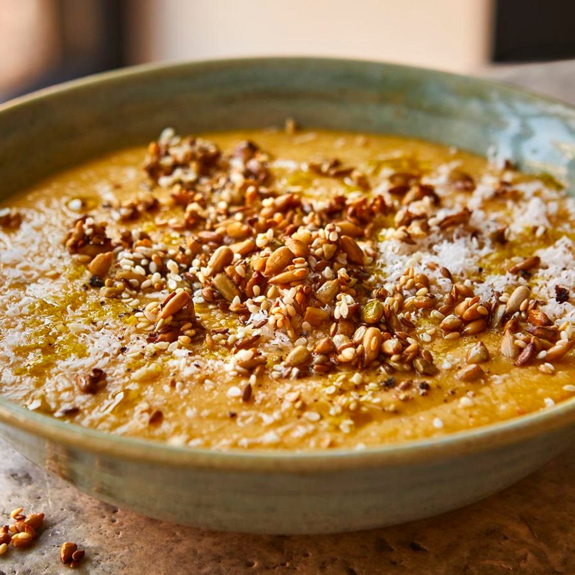 Root vegetable and lentil soup