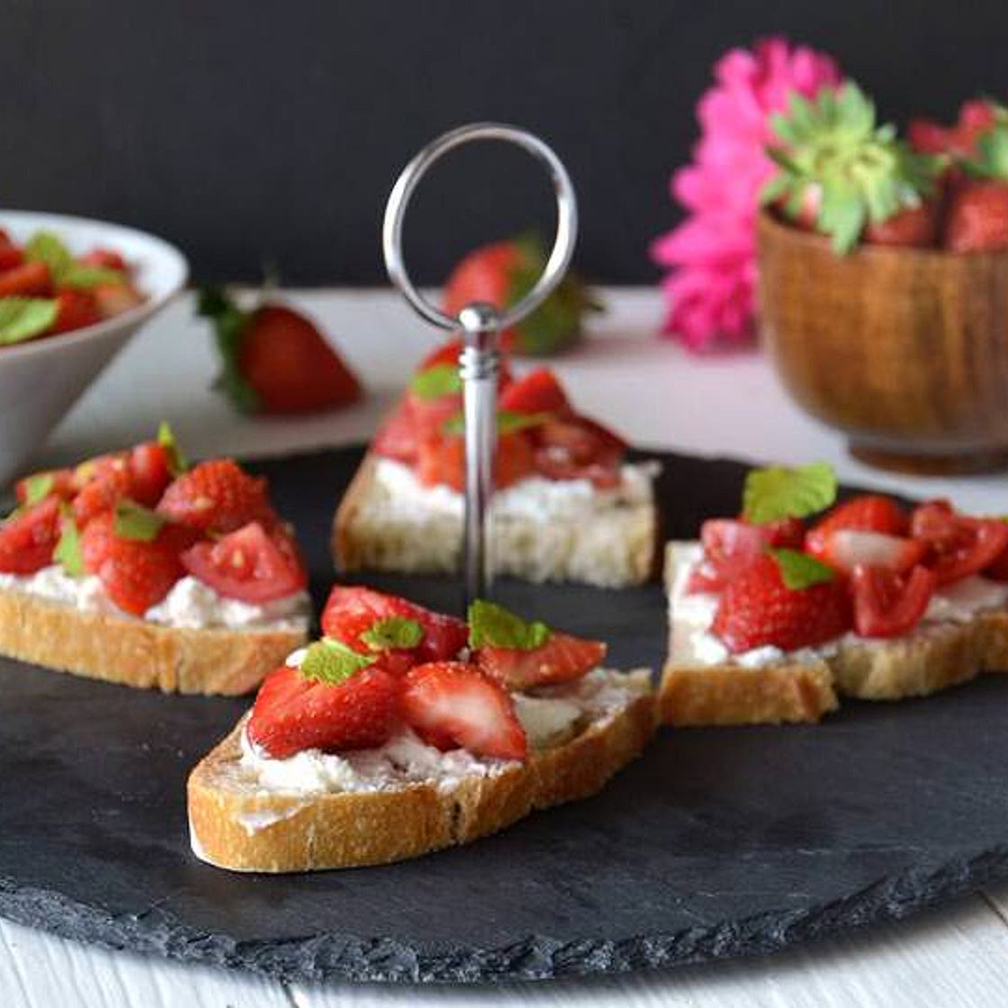 Bruschette con fragole