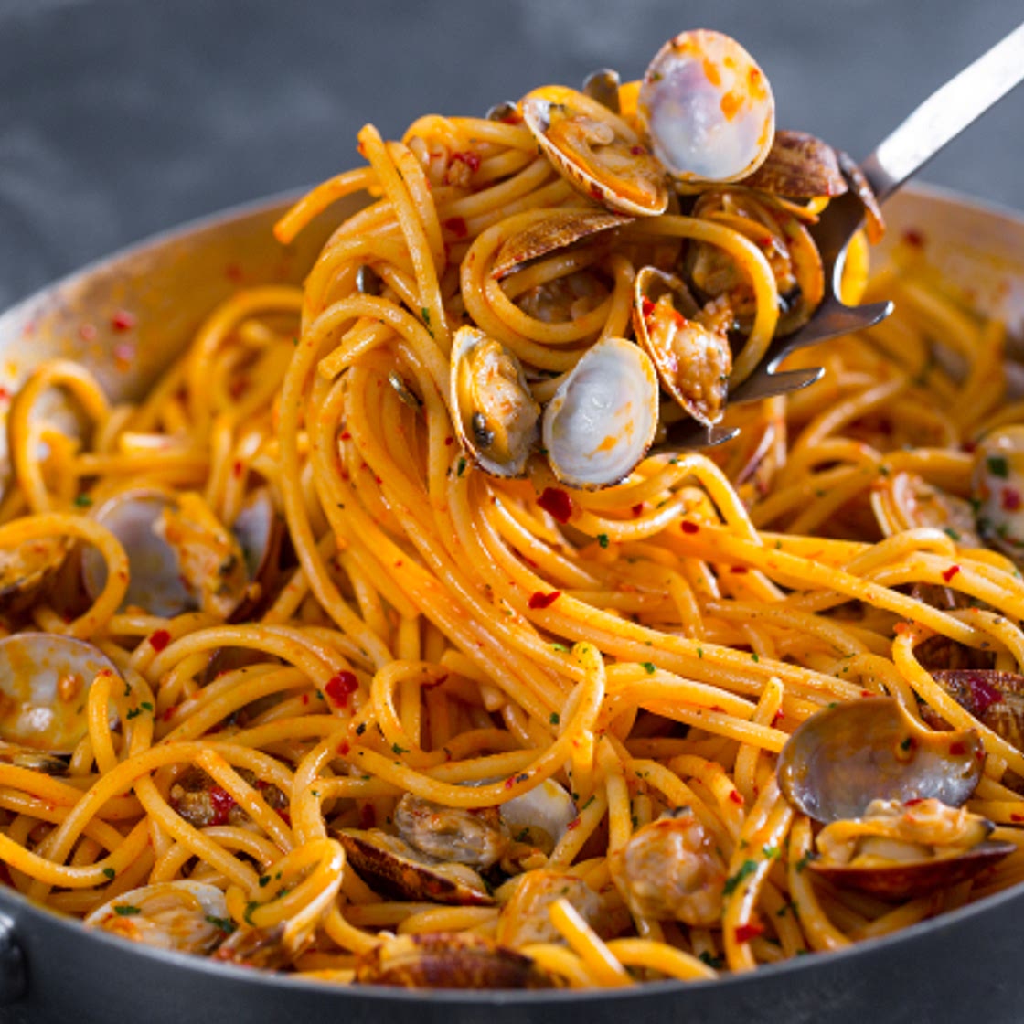 Spaghetti vongole e nduja