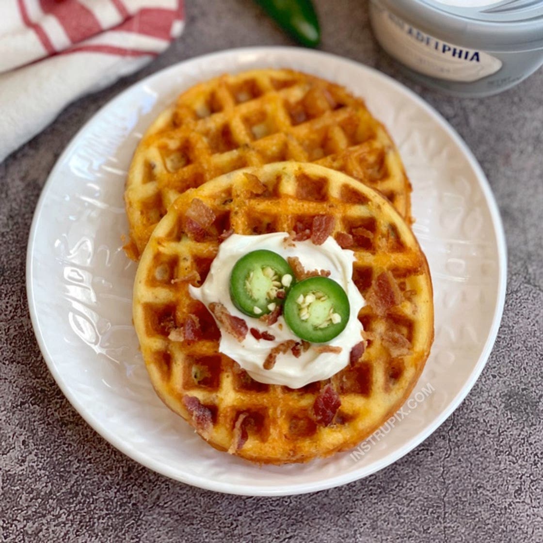 Jalapeno Popper Chaffles (Keto & Low Carb)