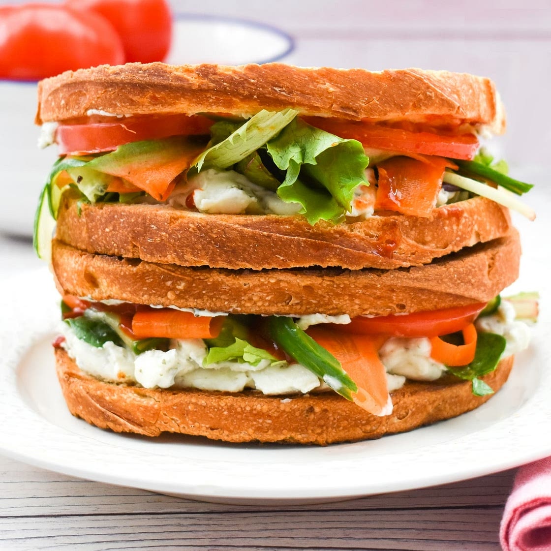 Pickled Vegetable Sandwiches with Cream Cheese
