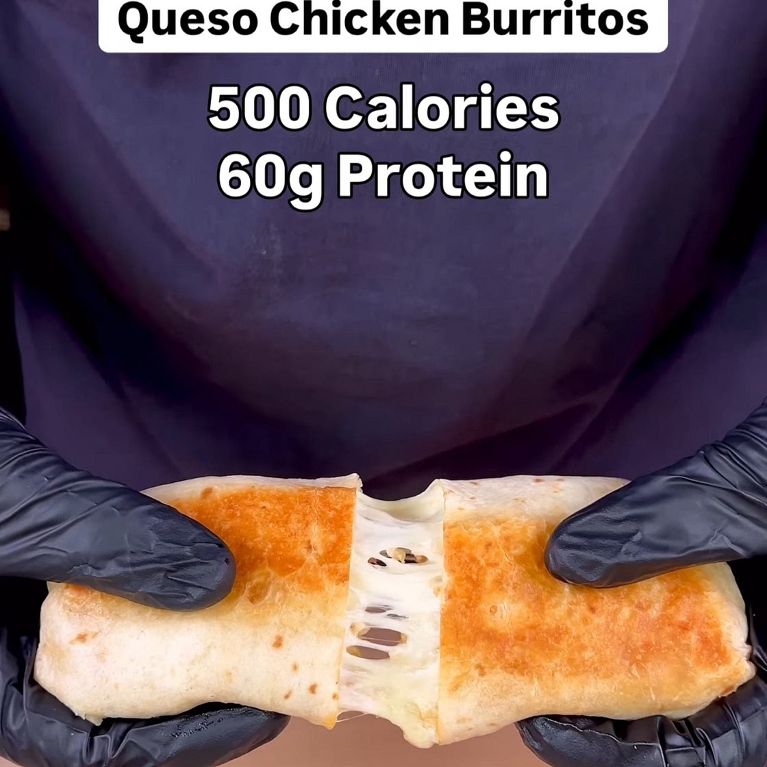 Slow Cooker Queso Chicken burritos