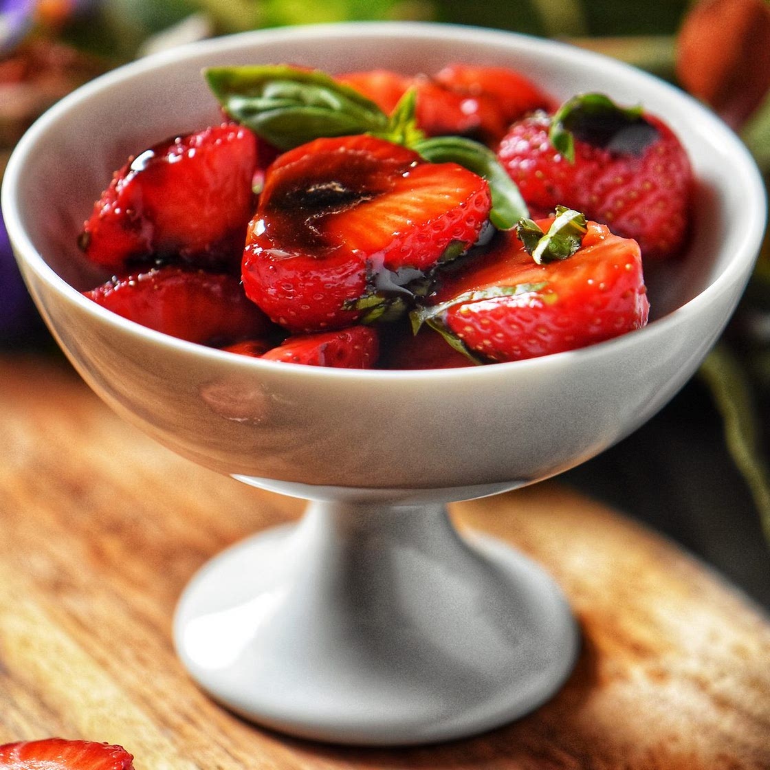 Balsamic Strawberries with Basil