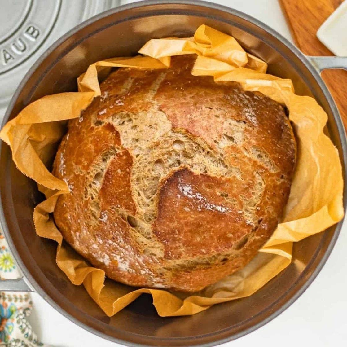 No-Knead Whole Wheat Bread
