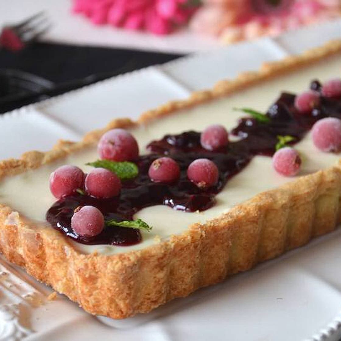 Crostata con panna cotta