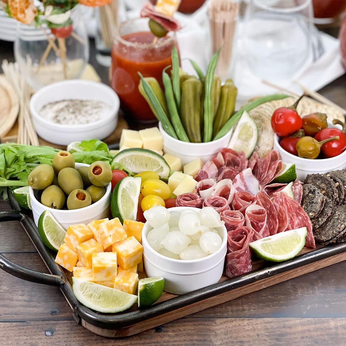 Bloody Mary Charcuterie Board