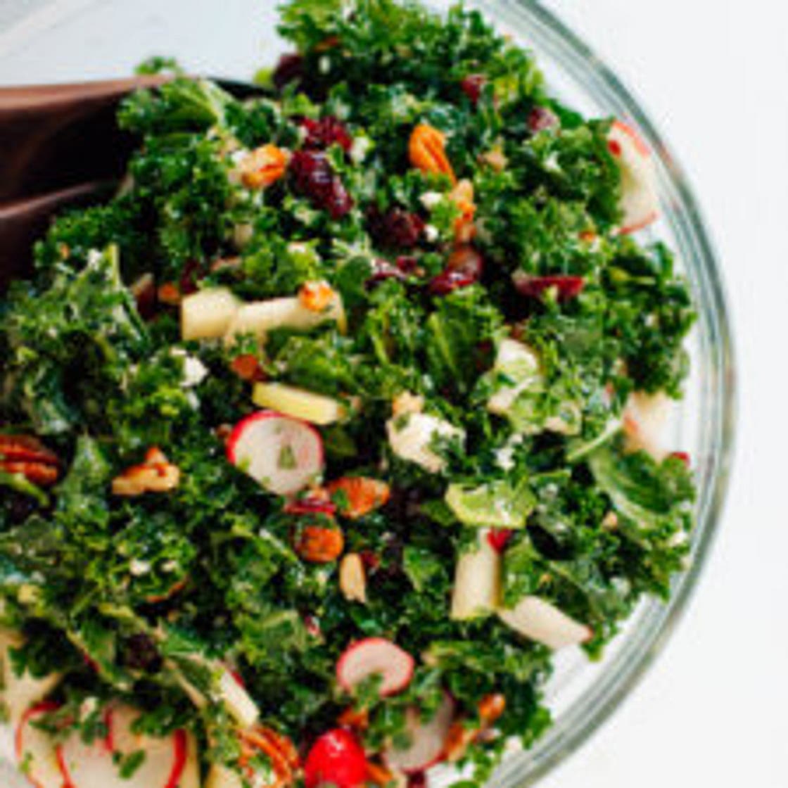 Deb's Kale Salad with Apple, Cranberries and Pecans