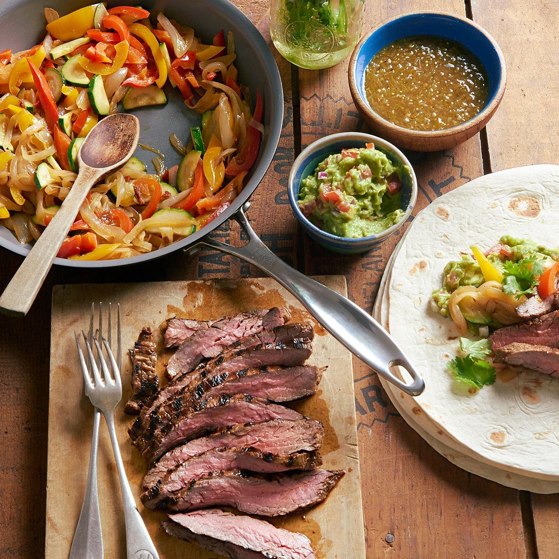 Flank Steak Fajita Burritos