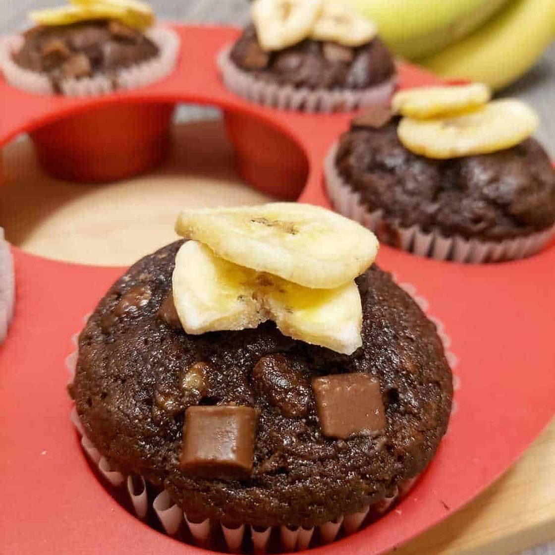 Double Chocolate Banana Muffins