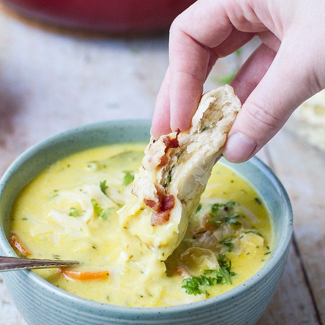 Creamy Chicken and Vegetable Soup (Healthy-ish!)