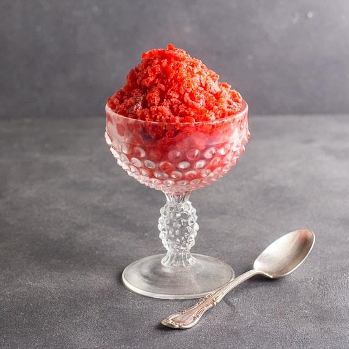 Low FODMAP Strawberry Granita