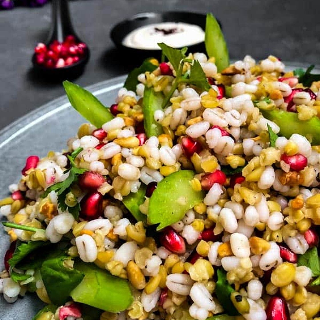 Pomegranate, Barley and Freekeh Salad