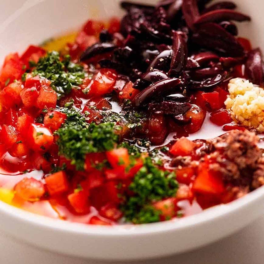 Sauce Vierge (fresh French sauce / salsa)