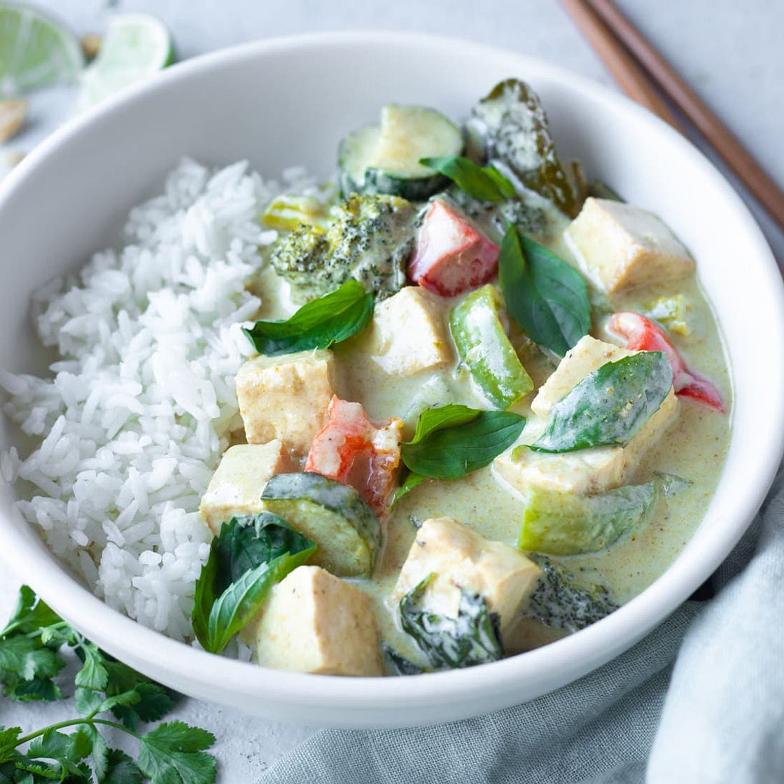 Vegan Instant Pot Thai Green Curry with Tofu