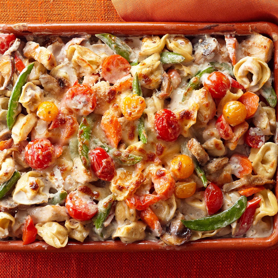 Tortellini and Garden Vegetable Bake