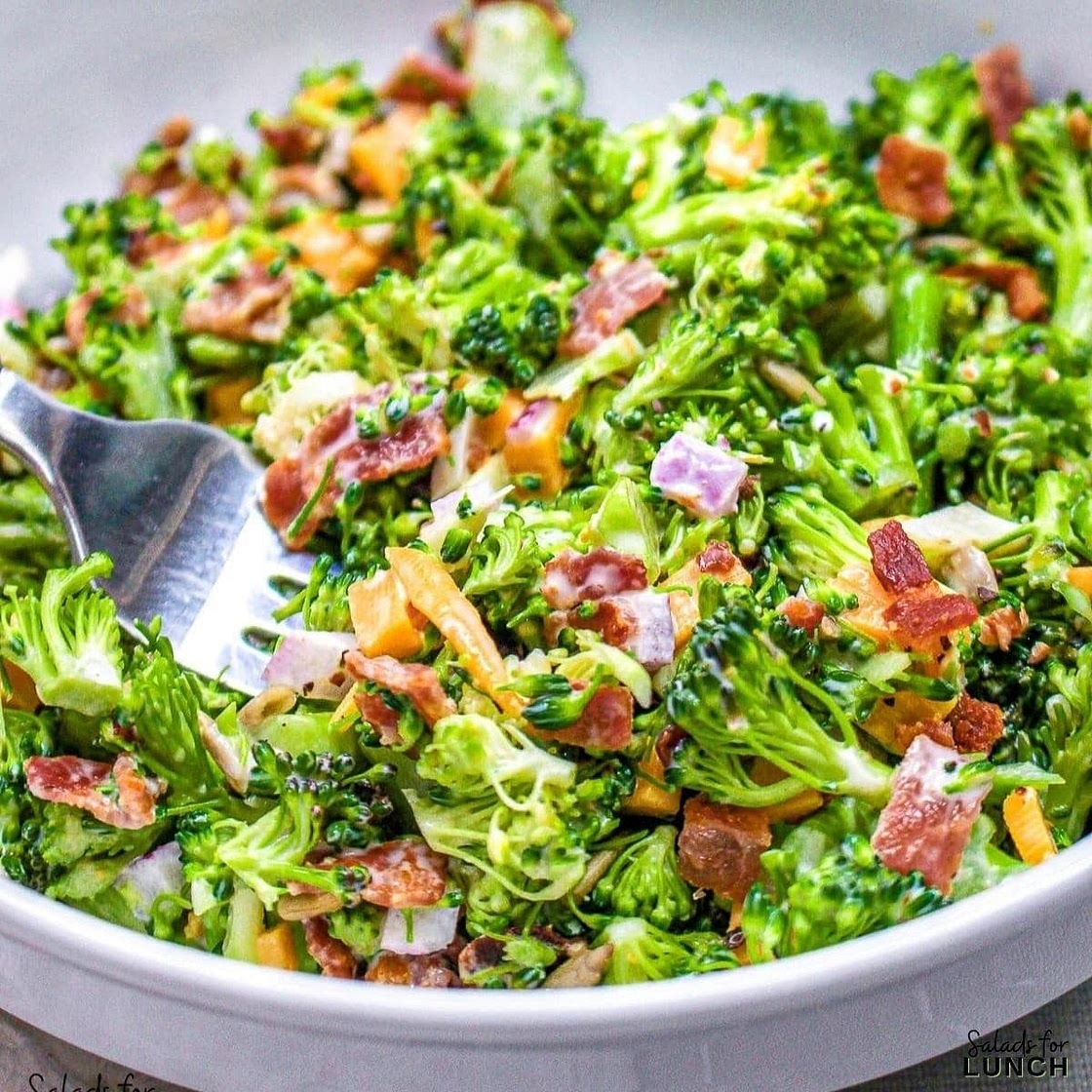 Classic Broccoli Bacon Cheddar Salad Recipe
