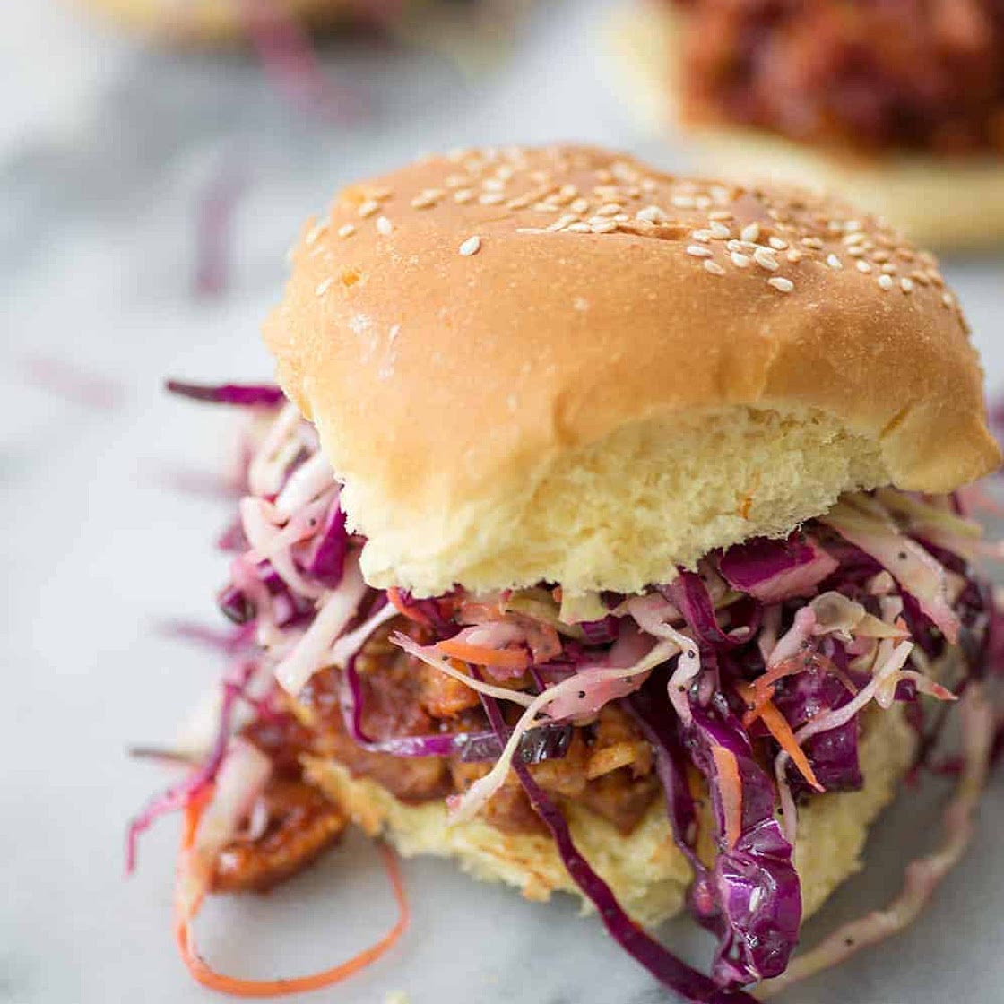 Vegan BBQ Tempeh Sandwiches