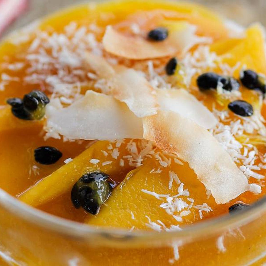 Coconut Mango Passion Fruit Trifle