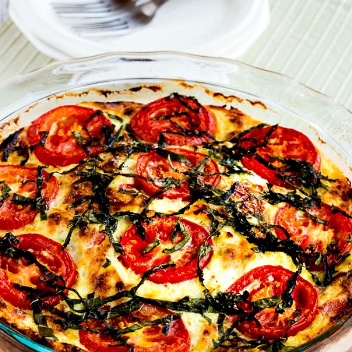 Crustless Three-Cheese Tomato-Basil Quiche
