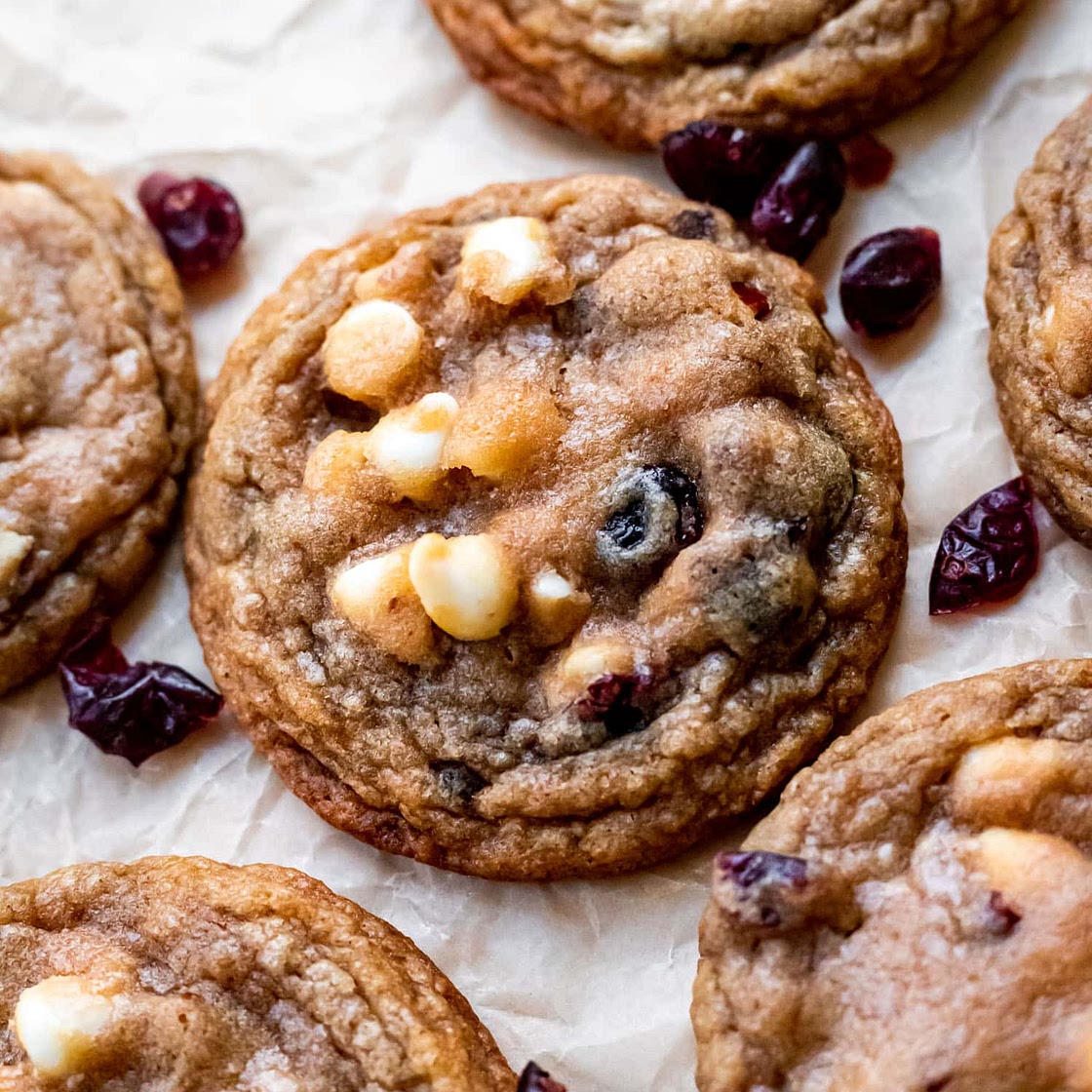 Chewy White Chocolate Cranberry Cookies
