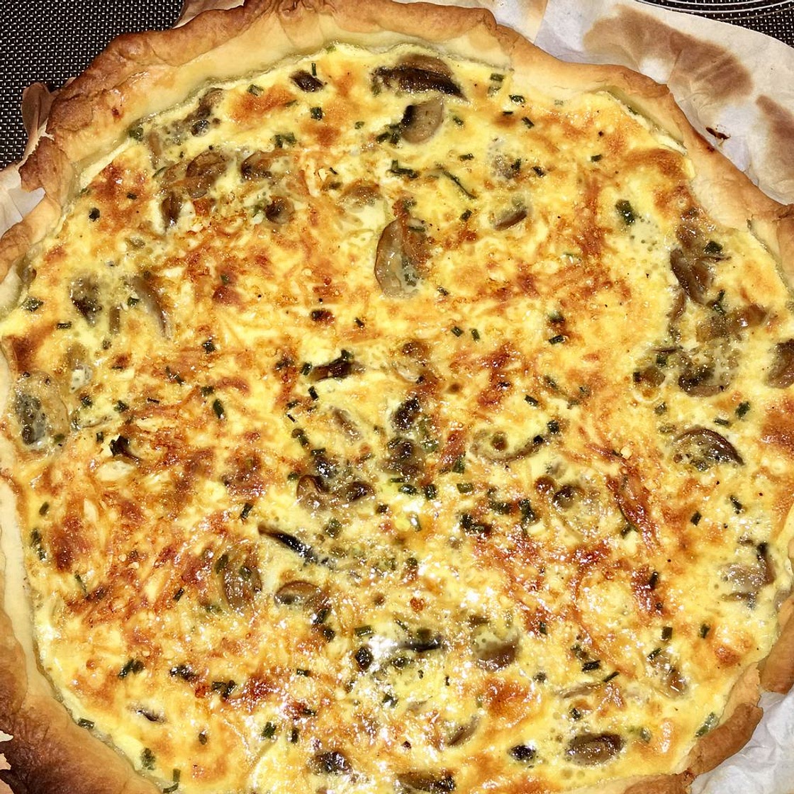 Quiche végétarienne aux champignons et comté
