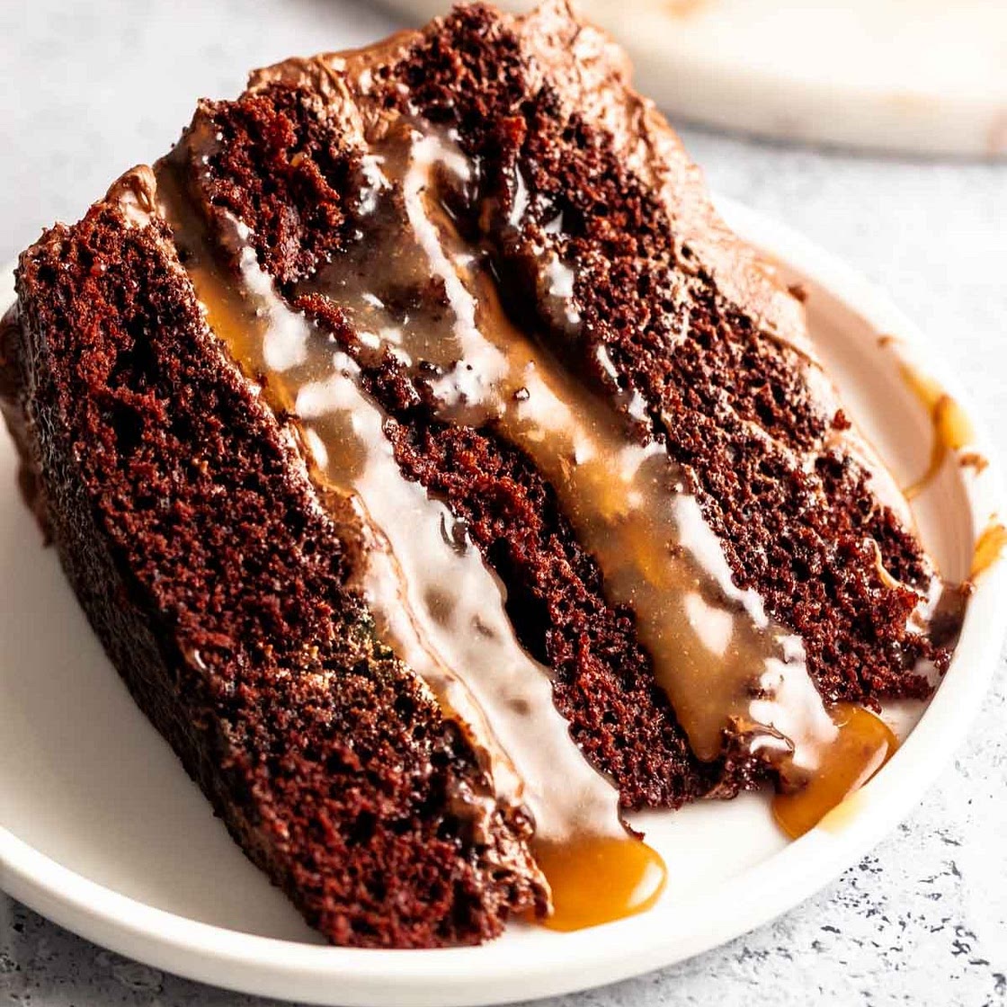 Moist Chocolate Caramel Cake (One Bowl)