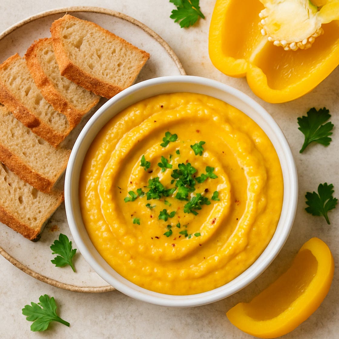 Yellow Bell Pepper Capsicum Dip