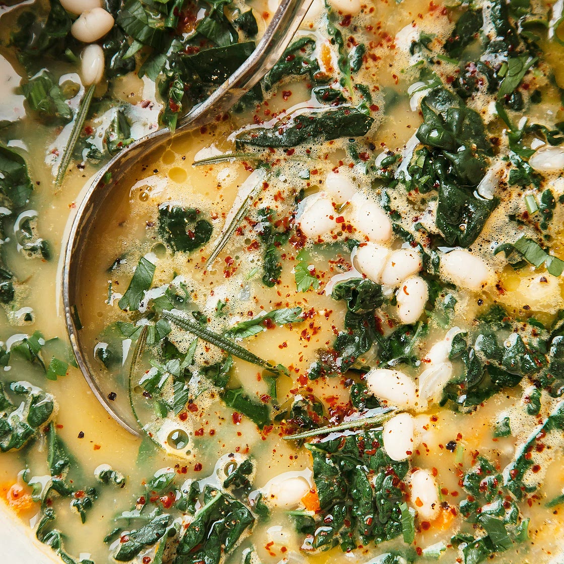 Creamy White Bean Soup with Kale