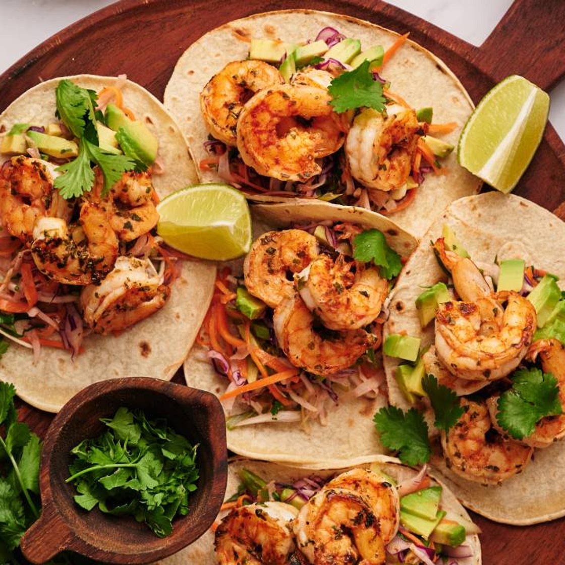 Shrimp Tacos with Cilantro Slaw