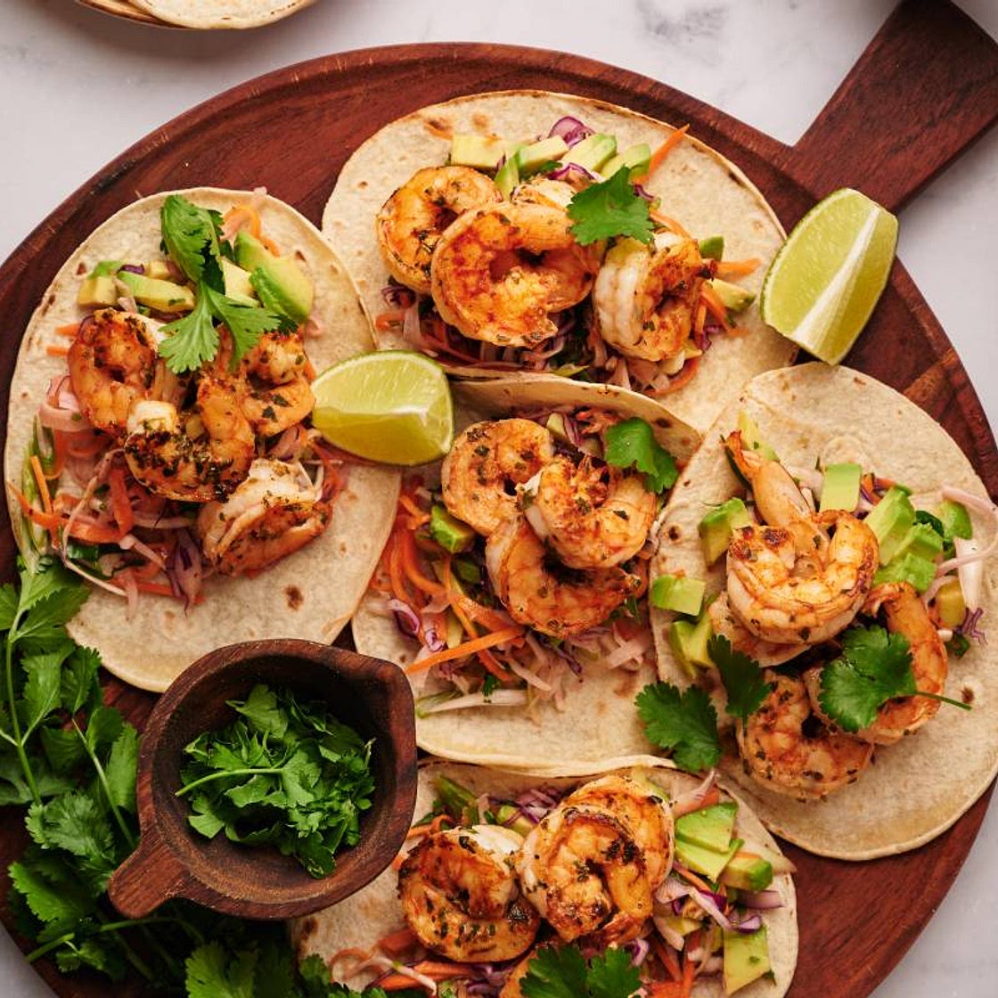 Shrimp Tacos with Cilantro Slaw