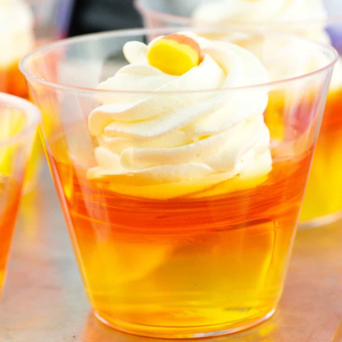Candy Corn Jello Cups