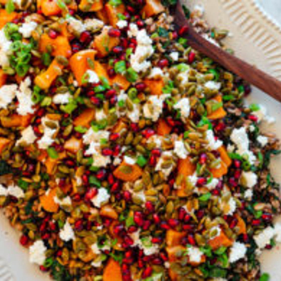 Roasted Butternut Squash, Pomegranate and Wild Rice "Stuffing"