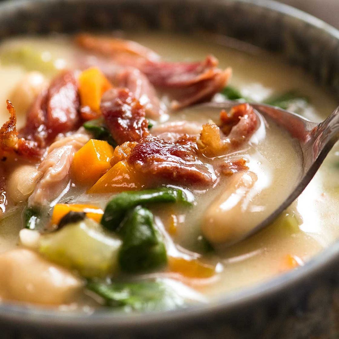 Slow Cooker Ham Bone Soup with Beans