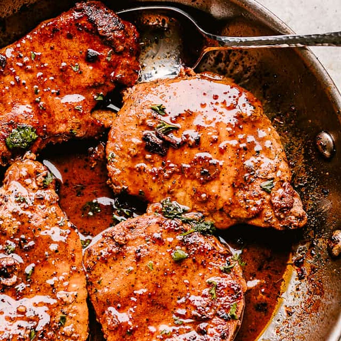 Garlic Parmesan Pan Fried Pork Chops