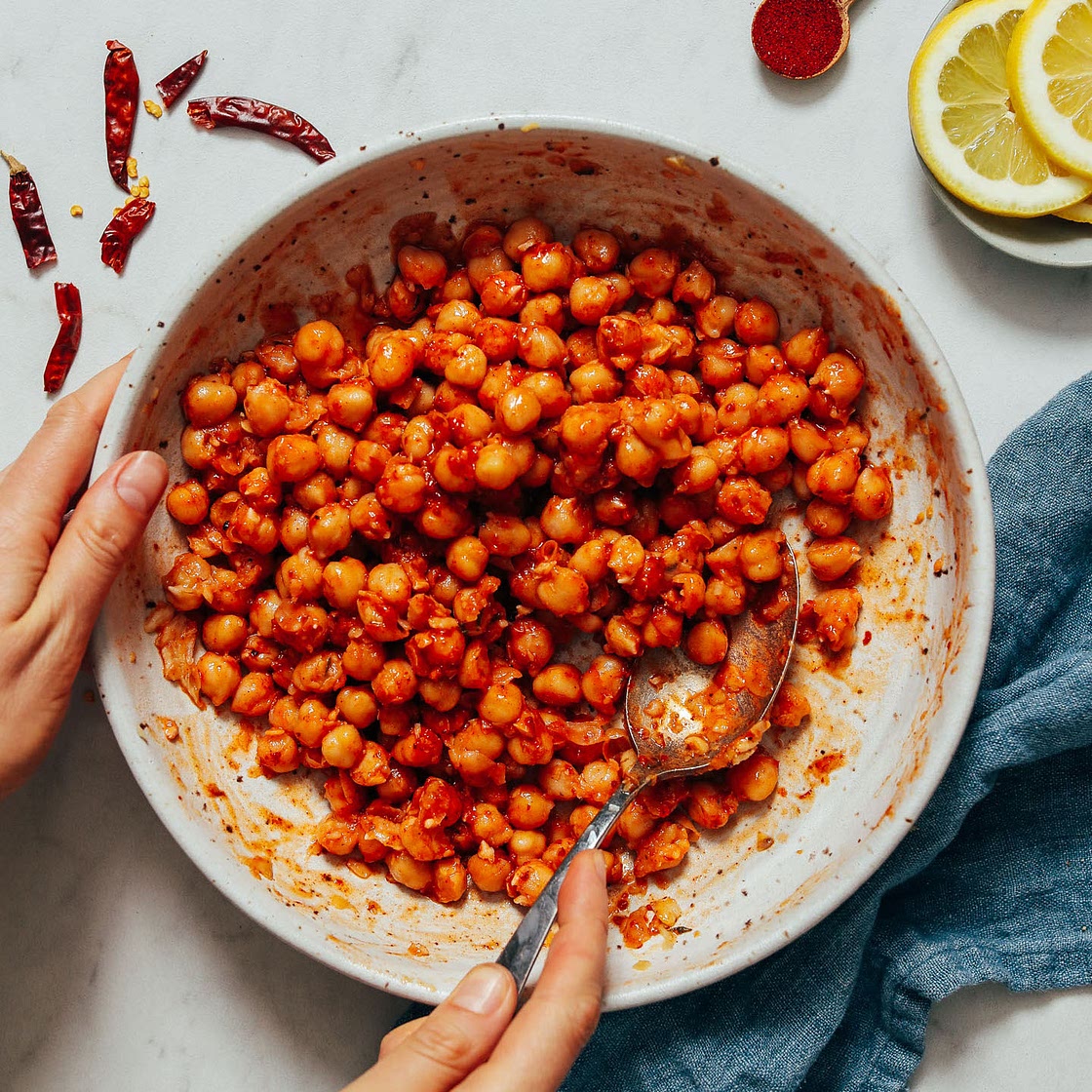 Harissa Marinated Chickpeas