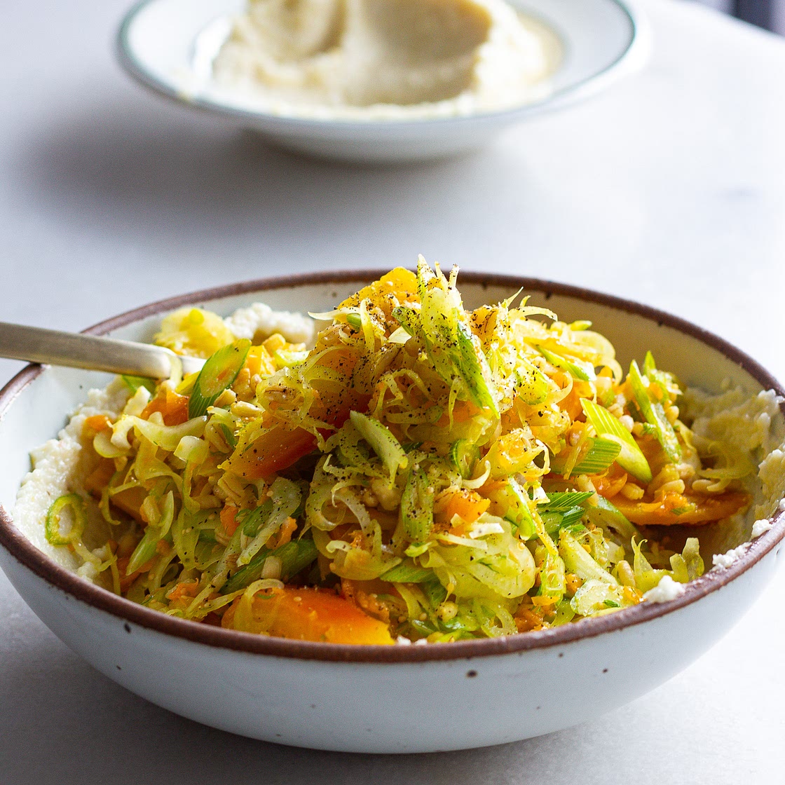 Fennel Salad with Vinegared Beets, Ground Cherries & Toum
