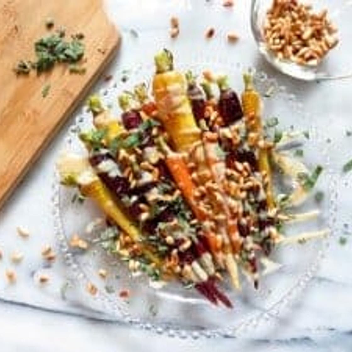 Roasted Rainbow Carrots with Tahini