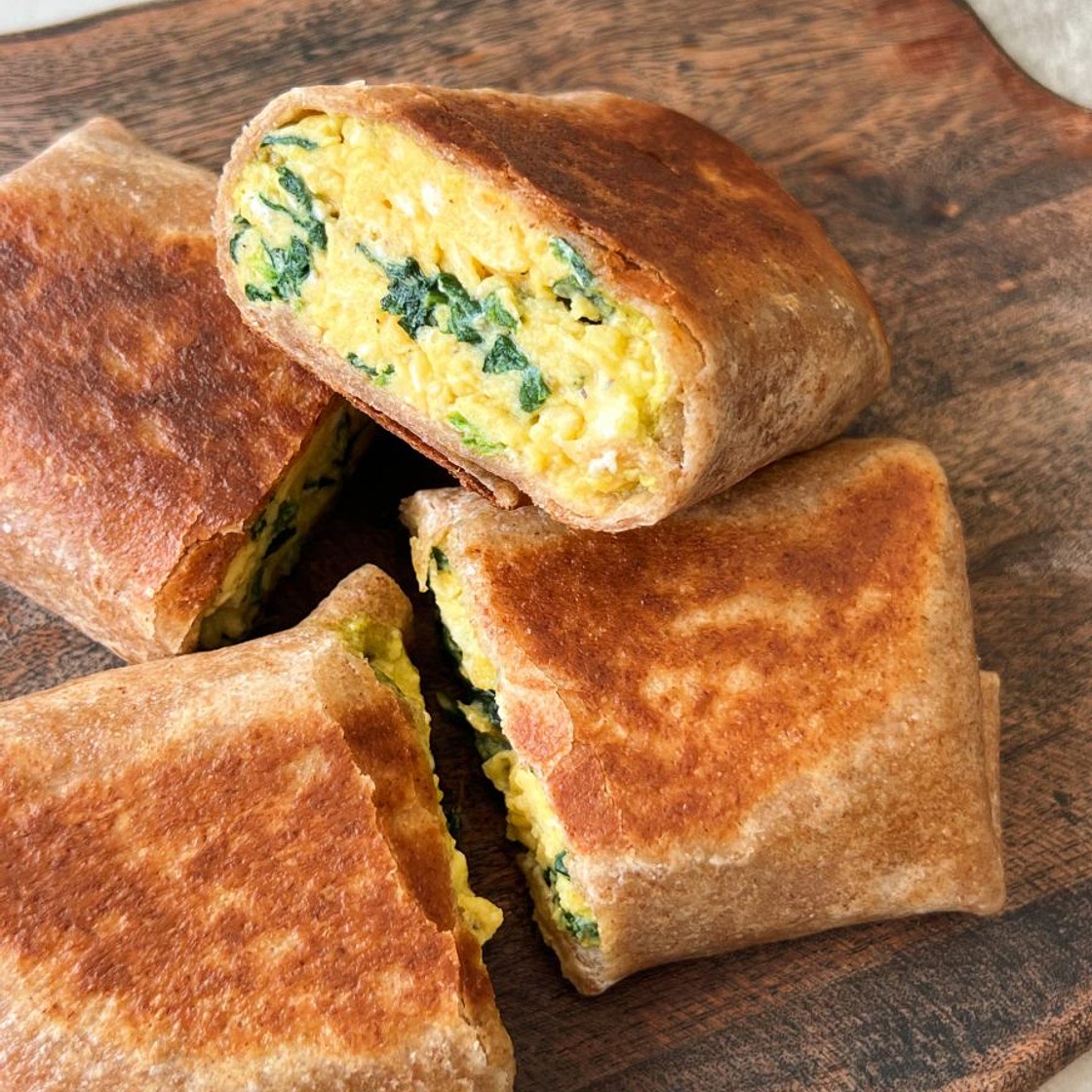 Spinach and Feta Egg Wraps