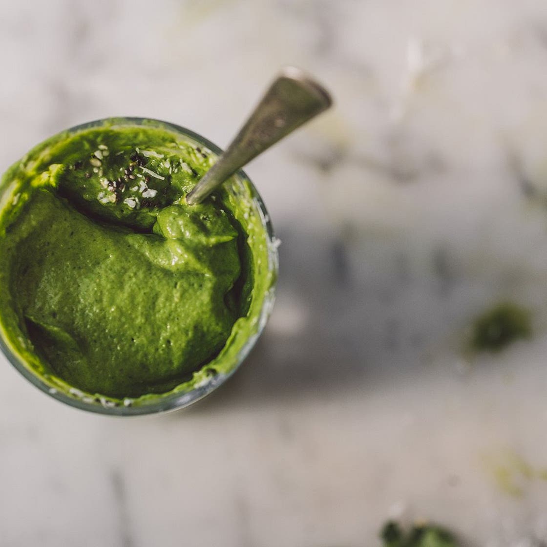 A vibrant avocado smoothie plus groceries for glowing skin