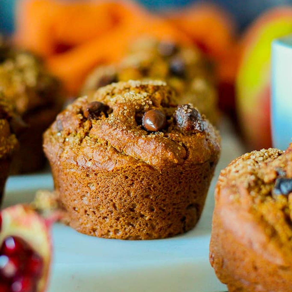 Sweet Potato Oat Flour Muffins with Vanilla, Chai, and Chocolate