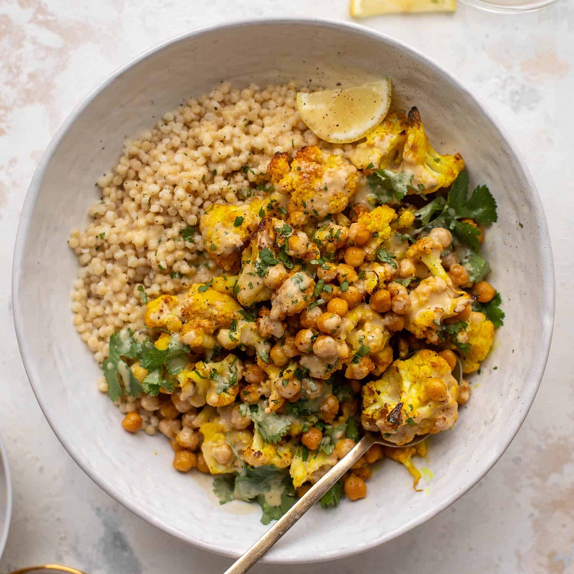 Golden Ginger Cauliflower Chickpea Bowls