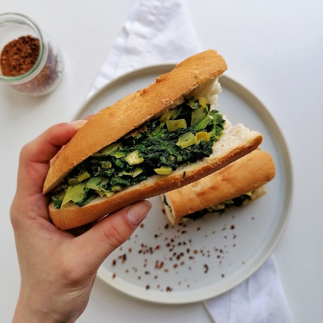Spinat-Sandwich
