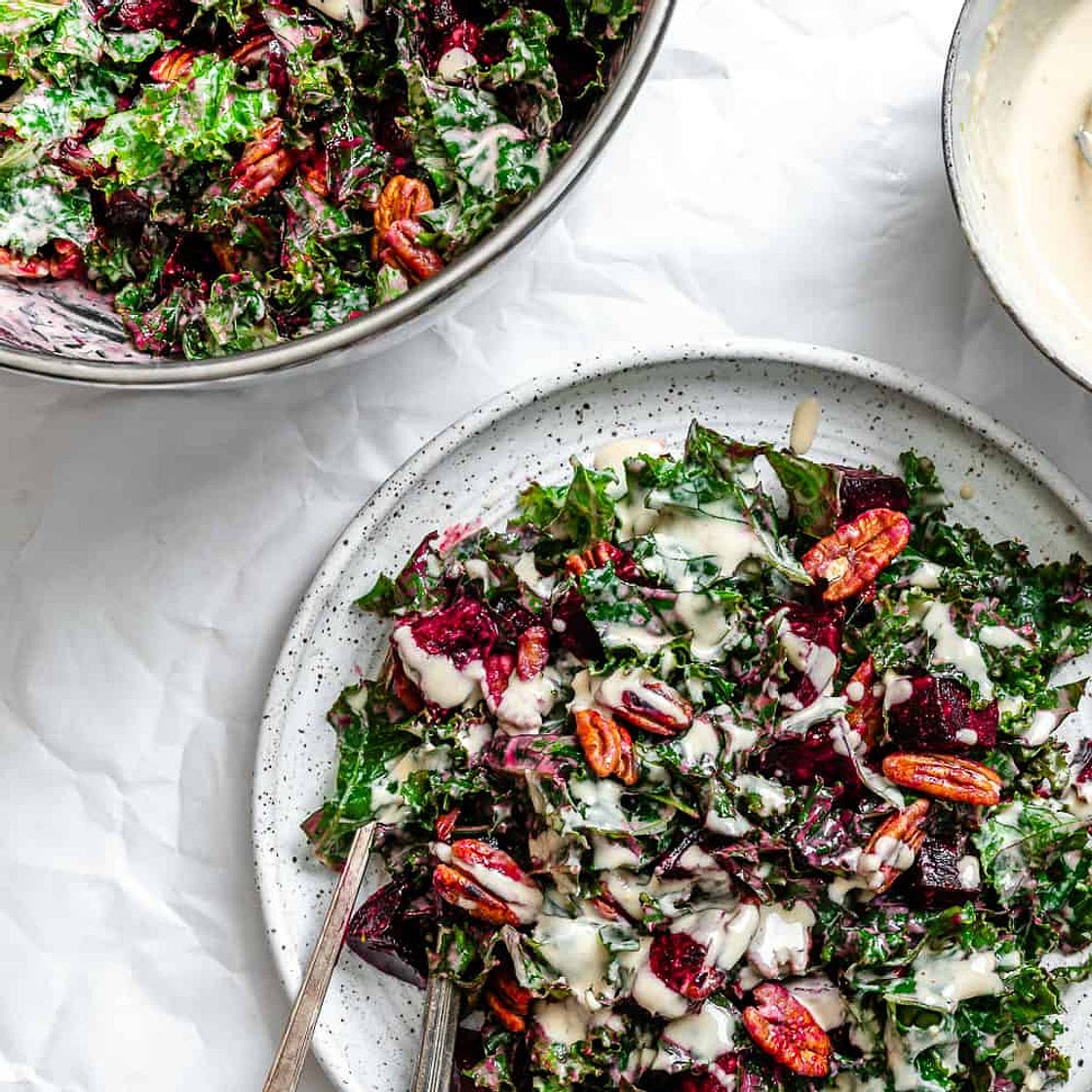 Roasted Beet and Kale Salad