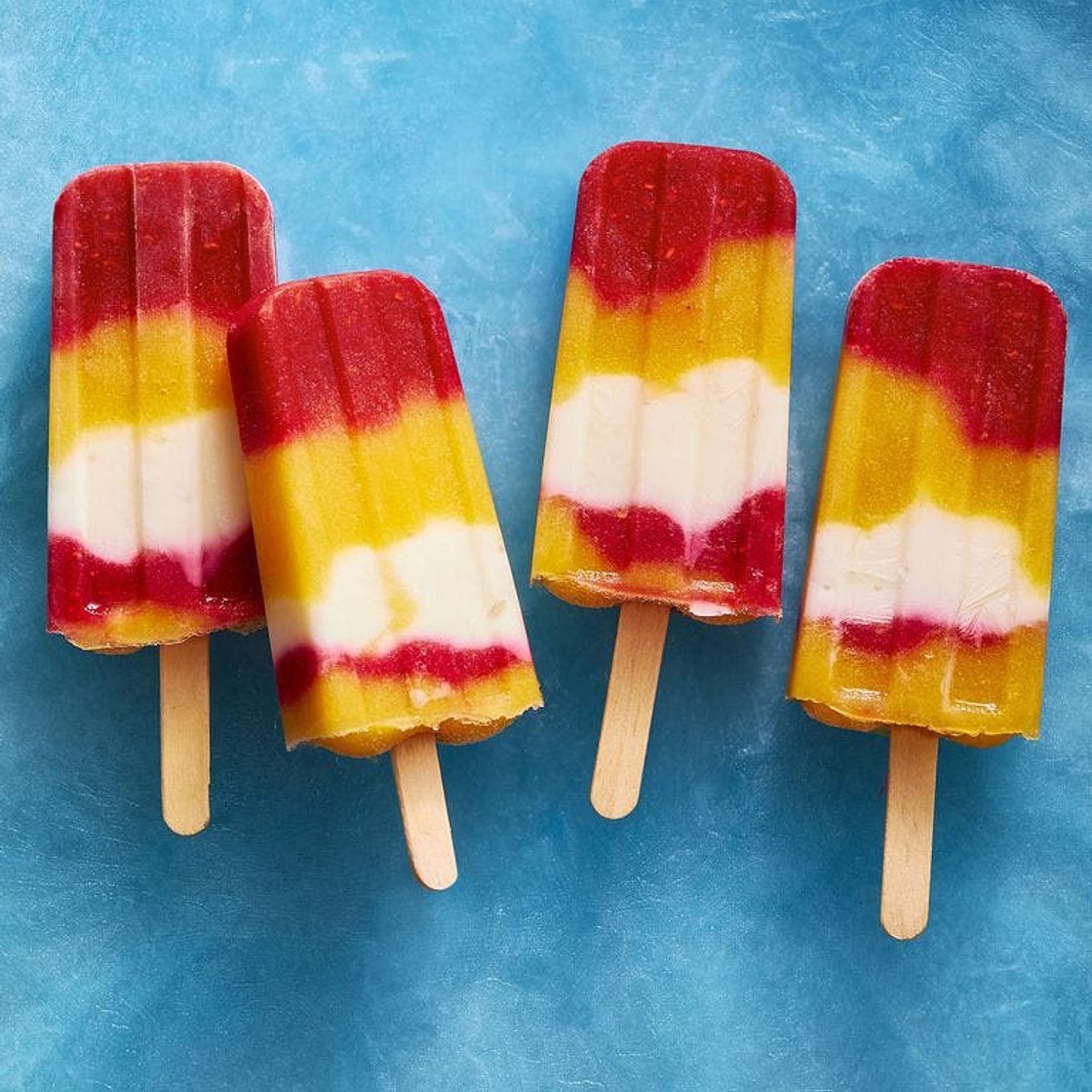 Peach Melba Ice Pops