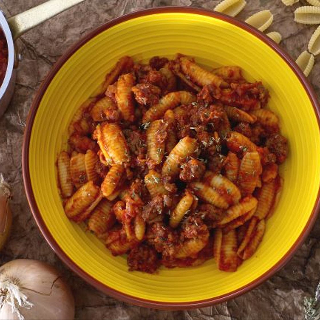 Gnocchi sardi al ragù di salsiccia
